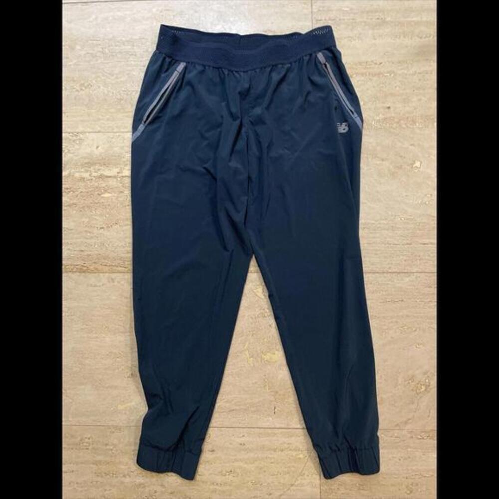 New Balance NBdry Pants Women Lightweight Track Jogger Ankle Tapered Blue Large